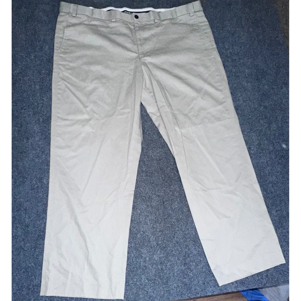 Eddie Bauer‎ Mens Khaki Chino Pants Straight Leg Tan Cotton Trousers 29 Inseam
